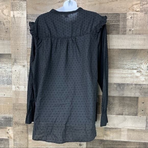 Old Navy Black Swiss Dot Ruffle Sleeve Blouse Size XXL Tall - Picture 5 of 11